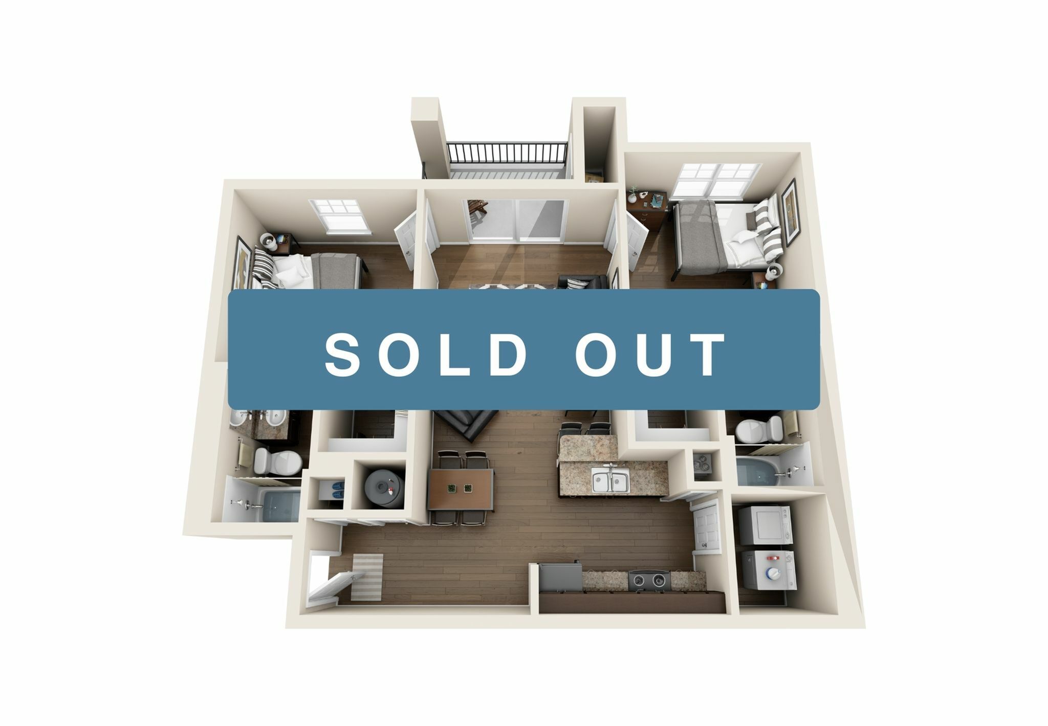 2 Bed / 2 Bath - The Hudson